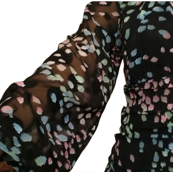 🌺Gorgeous ASOS Design pleated detailed dress with balloon sheer sleeve NWOT - Picture 11 of 13